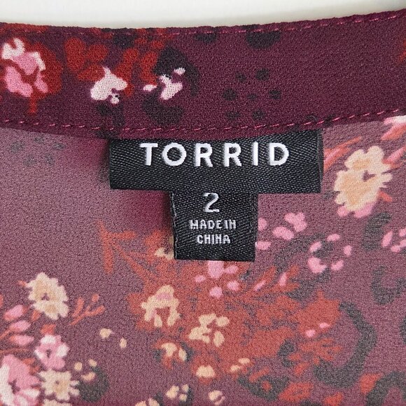Torrid Burgundy Floral Lexie Top - Picture 12 of 13
